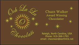 Business Card for Chocolatier